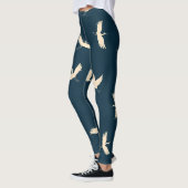 クレーン日本のシルエットヴィンテージパターン レギンス (左)