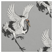 クレーン日本の鳥 ファブリック (クローズアップ)