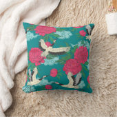 クレーン牡丹:ヴィンテージフローラグラフィックス クッション (ブランケット)