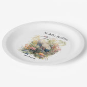 クレーン葉鳥葉フローラ誕生日 ペーパープレート (アングル)