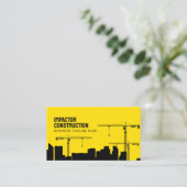 クレーン超高層ビル建物グラフィックシルエット 名刺 (スタンド正面)