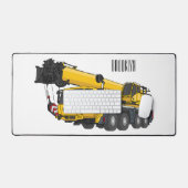 クレーン車の漫画イラストレーション デスクマット (キーボード&マウス)