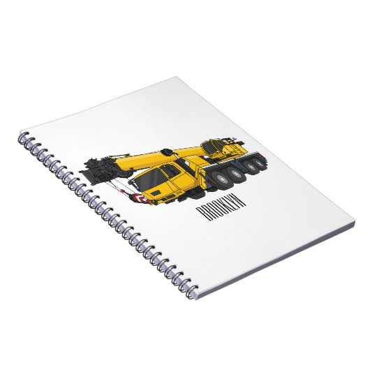 クレーン車の漫画イラストレーション ノートブック (右側)