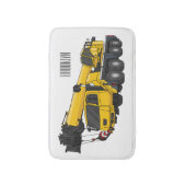 クレーン車の漫画イラストレーション バスマット (正面縦)