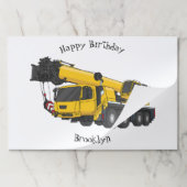 クレーン車の漫画イラストレーション ペーパーパッド (折り畳み)