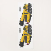 クレーン車の漫画イラストレーション ヨガマット (裏面)