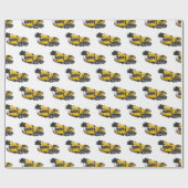 クレーン車の漫画イラストレーション ラッピングペーパー (フラット)