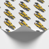 クレーン車の漫画イラストレーション ラッピングペーパー (角)
