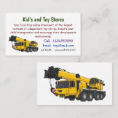 クレーン車の漫画イラストレーション 名刺 (正面/裏面)