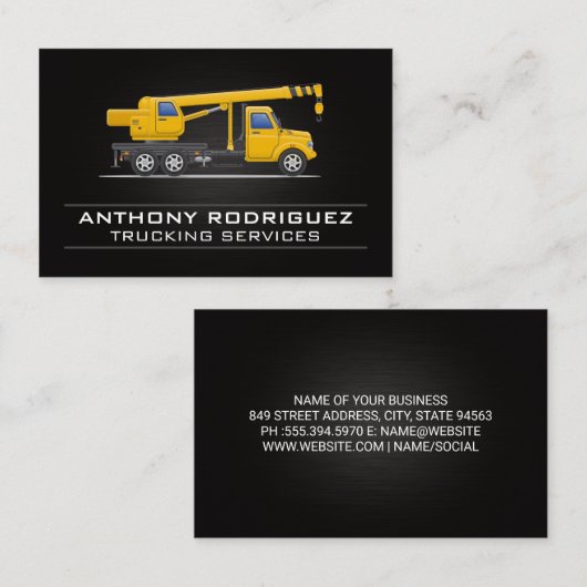 クレーン車 | トラック輸送サービス名刺 名刺 (正面/裏面)