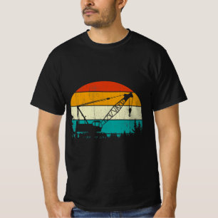 クレーン運転士ヴィンテージレトロスタイル建築 Tシャツ