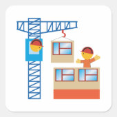 クレーン運転士及び建築労働者 スクエアシール (正面)