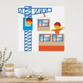 クレーン運転士及び建築労働者 ポスター (キッチン)