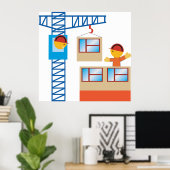 クレーン運転士及び建築労働者 ポスター (ホームオフィス)