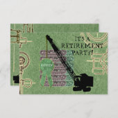 クレーン運転士技術者退職パーティー 招待状 (正面/裏面)