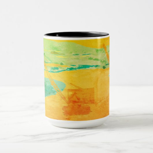 クレーン運転士用ゴルフゴルフファンタジー美術業者 マグカップ (中央)