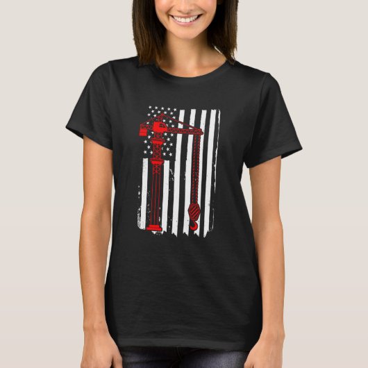 クレーン運転士7月4日建築機器 Tシャツ (正面)