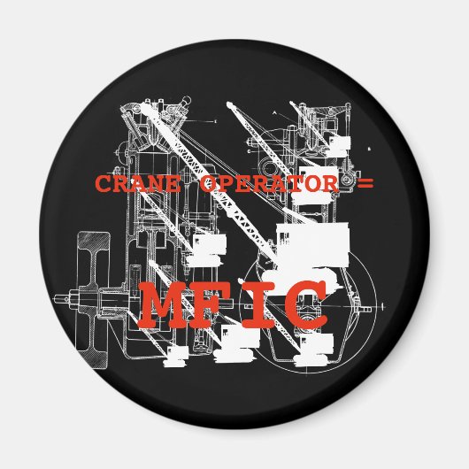 クレーン運転士=MFICヴィンテージクローラクレーン マグネット (正面)