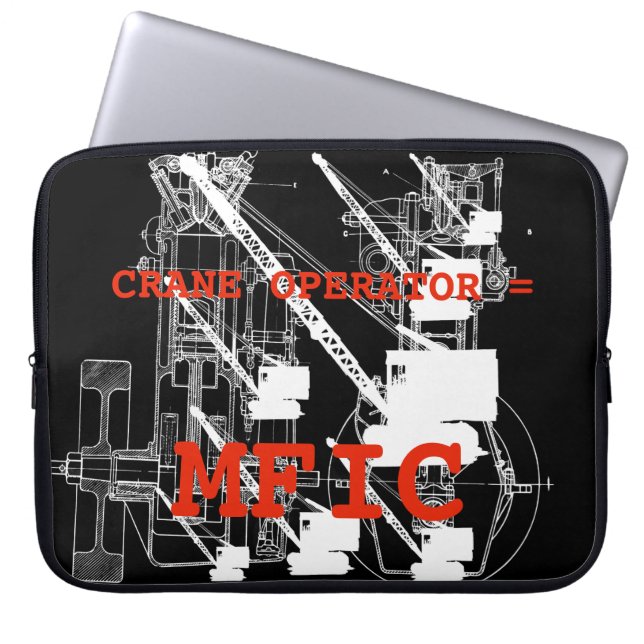 クレーン運転士=MFICヴィンテージクローラクレーン ラップトップスリーブ (正面)