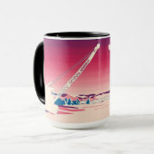 クレーン運転技術者美術魚釣り芸術 マグカップ (正面左)