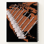 クレーン運転者ダイヤモンドプレートクレーンレンガUS地図 ノートブック (裏面)