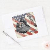 クレーン運転者北西クレーンUSAフラッグトラスト スクエアシール (封筒)