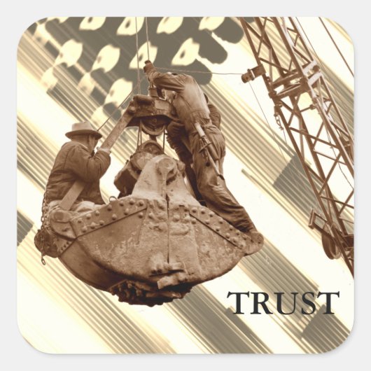 クレーン運転者北西クレーンUSAフラッグトラスト スクエアシール (正面)