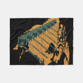 クレーン運転者米国地図ジグソーパズル運転士 フリースブランケット (正面(横))