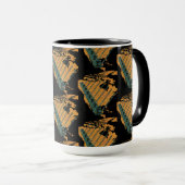 クレーン運転者米国地図ジグソーパズル運転士 マグカップ (正面右)