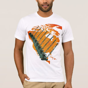 クレーン運転者米国地図ジグソーパズル運転士 Tシャツ