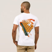 クレーン運転者米国地図ジグソーパズル運転士 Tシャツ (裏面フル)