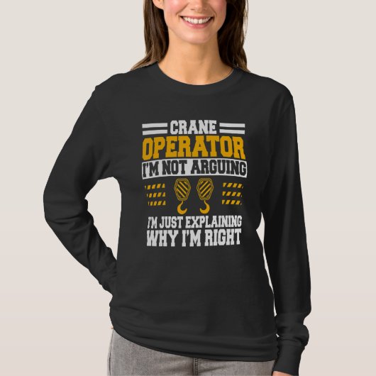 クレーン運転者重機建築塔 Tシャツ (正面)
