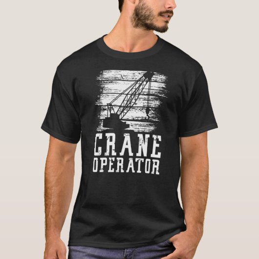 クレーン運転者重機建築現場W Tシャツ (正面)