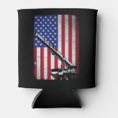 クレーン運転者重機械米国アメリカ国旗 缶クーラー (正面)