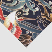 クレーン飛んでいる波，春の花日本のフローラ 薄葉紙 (詳細)