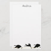 クレーン鳥の野性生物動物の文房具 便箋 (正面/裏面)