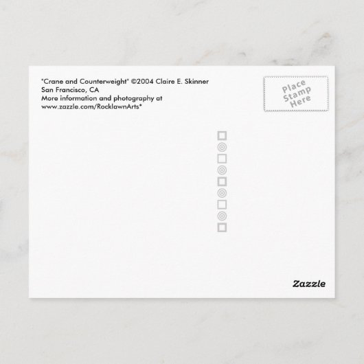 クレーン&カウンタウェイト建築機器の写真 ポストカード (裏面)