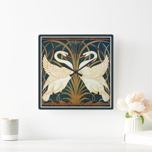 クレーン – スワンとラッシュとアイリス スクエア壁時計 (ホーム)