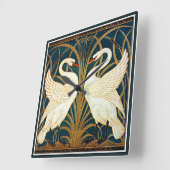 クレーン – スワンとラッシュとアイリス スクエア壁時計 (傾斜)