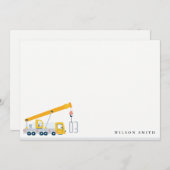 クレーン トラック 建設車両 子供の誕生日 ノートカード (正面/裏面)