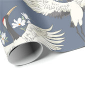 クレーン，パターン，ヴィンテージイラストレーション鳥f ラッピングペーパー (ロールコーナー)