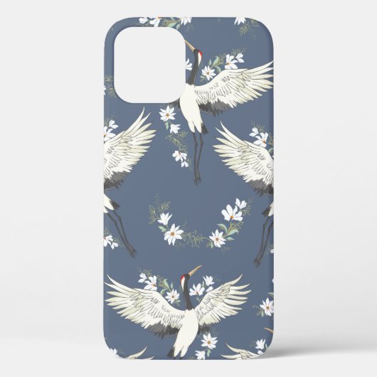 クレーン,パターン,ヴィンテージイラストレーション鳥f Case-Mate iPhoneケース (裏面)