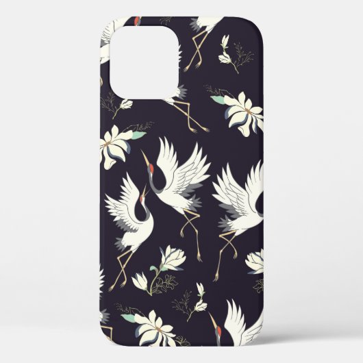 クレーン，パターン，ヴィンテージイラストレーション鳥f Case-Mate iPhoneケース (裏面)