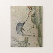 クレーン、マツおよびタケ ジグソーパズル (縦)