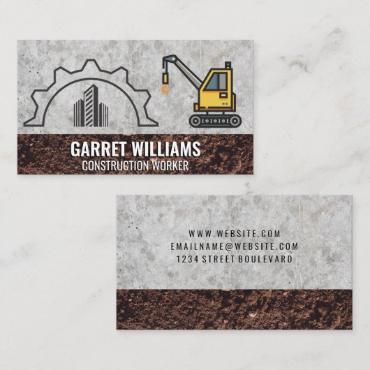 クレーン | 建築ギアロゴ 名刺 (正面/裏面)