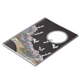 クレーン、月およびマツ ノートブック (左側)