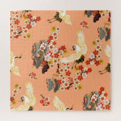 クレーン、桜、カラフル、フローラ、カンタローペ。 ジグソーパズル (横)