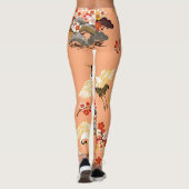 クレーン、桜、カラフル、フローラ、カンタローペ。 レギンス (裏面)