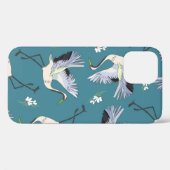 クレーン,模様,イラストレーション飛んでいるの鳥の花 Case-Mate iPhoneケース (裏面 (横))