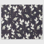 クレーン、模様、ヴィンテージイラストレーション飛んでいる鳥f ラッピングペーパー (フラット)